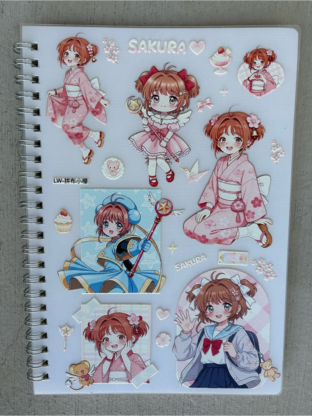 Notebook journal Sakura Character  — Pink Anime Girl Designs